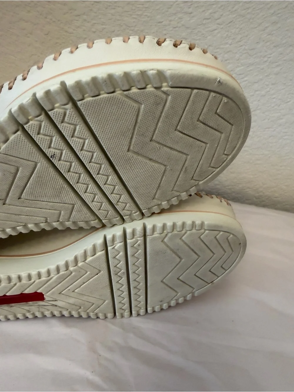 PIKOLINOS White Perforated Wedge Sandals with Tan Accents Sz 38